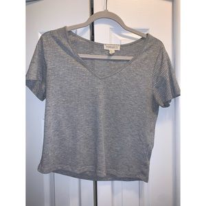 Grey knit crop top